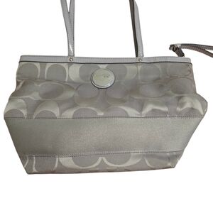 Coach Gray Signature Jacquard Tote